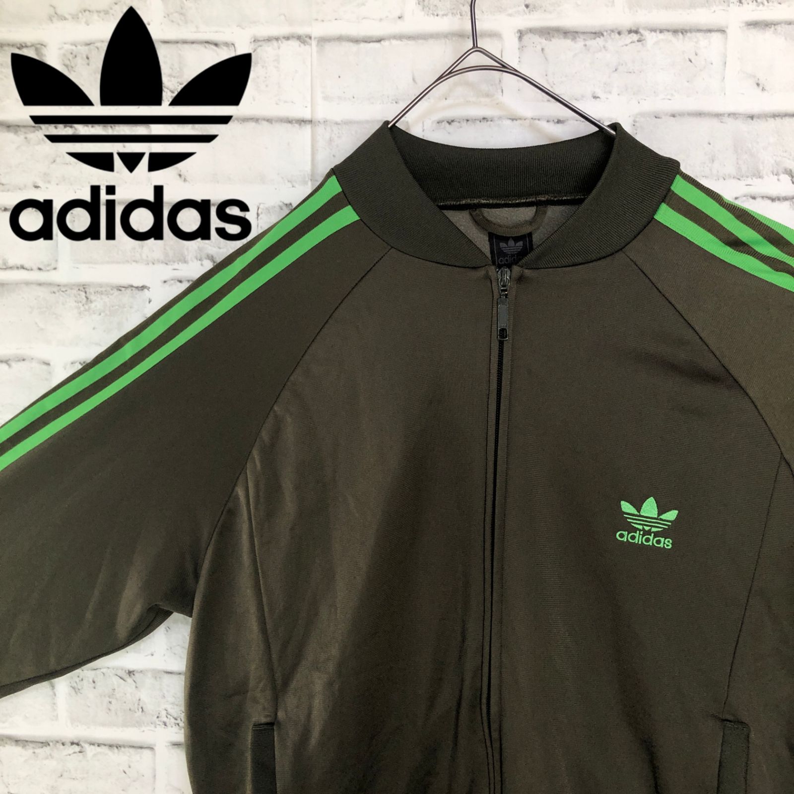 希少カーキXL⭐️adidas トラックジャケット 刺繍トレファイルvintage adidas Originals - 希少カーキXL⭐️adidasトラックジャケット