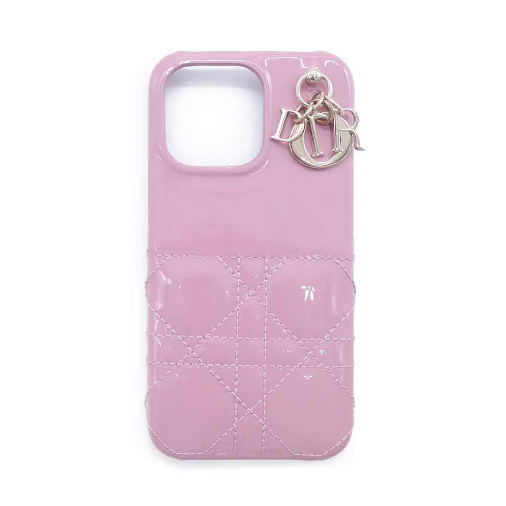 未使用品 Christian Dior ディオール レディディオール iPhoneケース 13PRO ピンク カナージュ パテント カーフスキン  ラベンダー - 携帯電話、スマートフォン