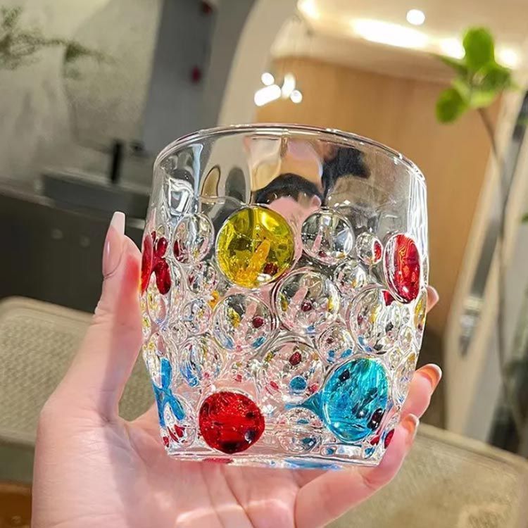 グラス 虹色 カラフル 350ml 2個セット ガラス コップ