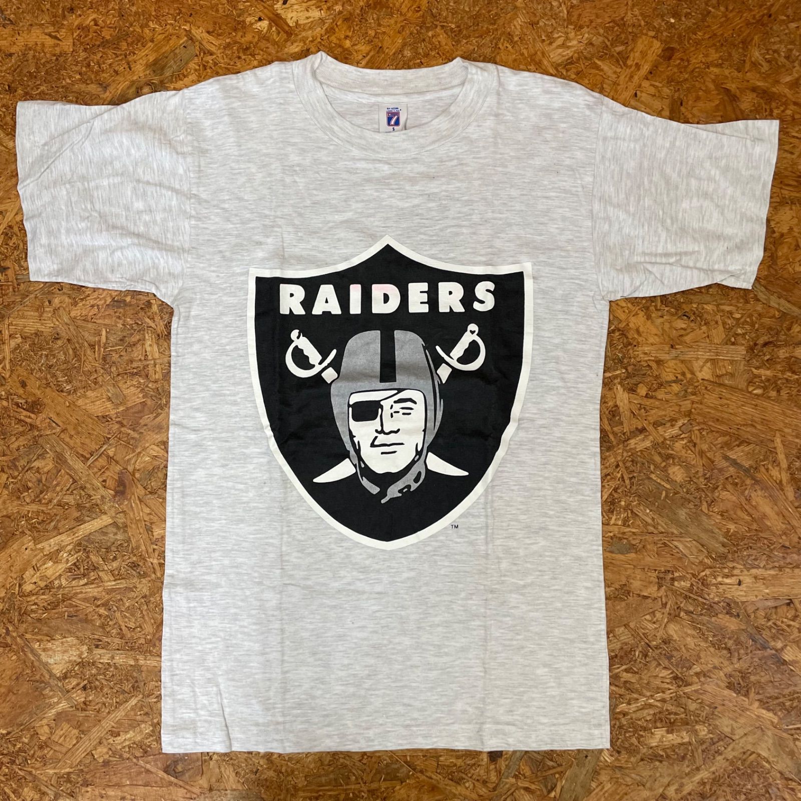 LOGO7製 RAIDERS Tシャツ S グレー 半袖 NFL レイダース アメリカン