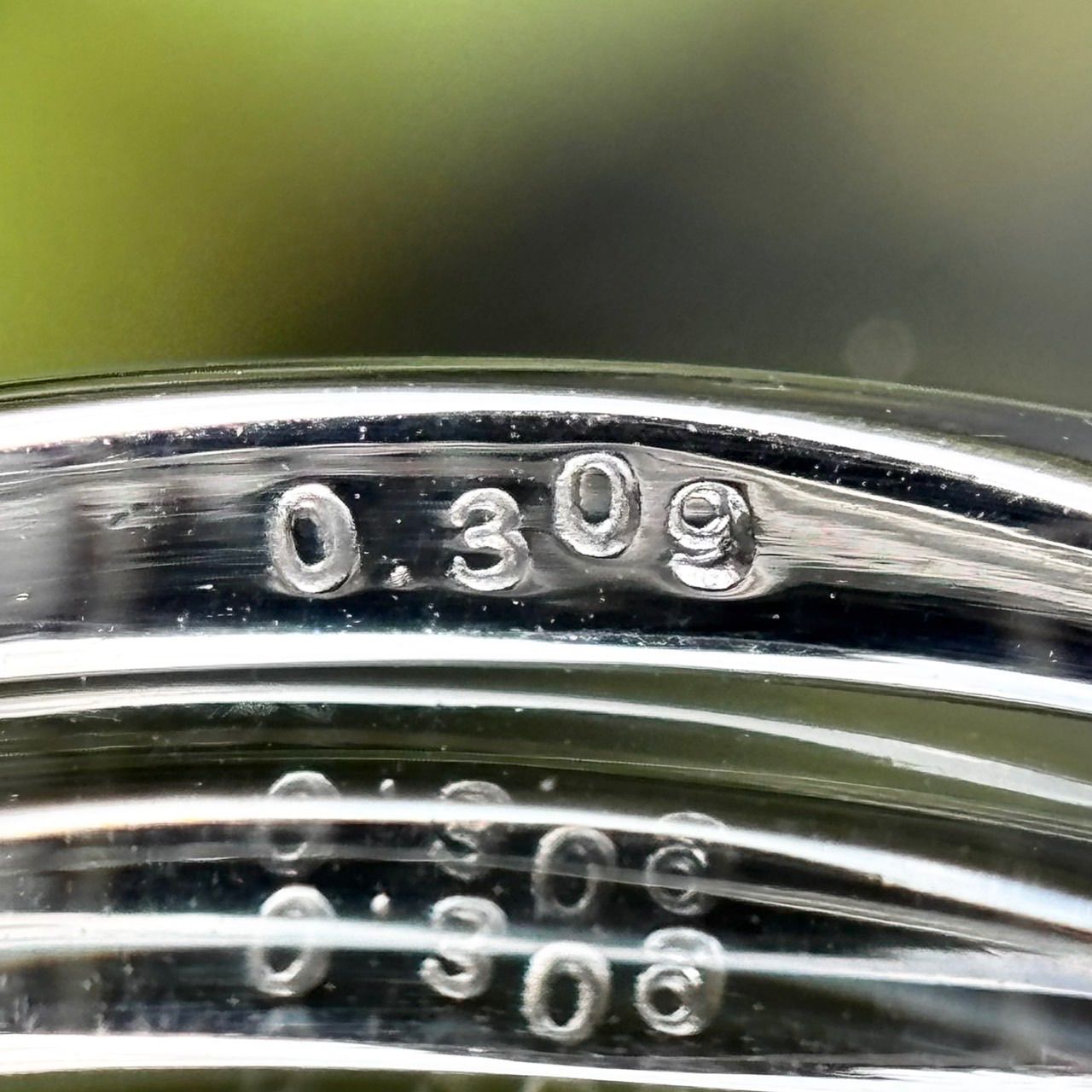 Pt900 天然 ダイヤモンド 0.309ct ハーフエタニティ リング