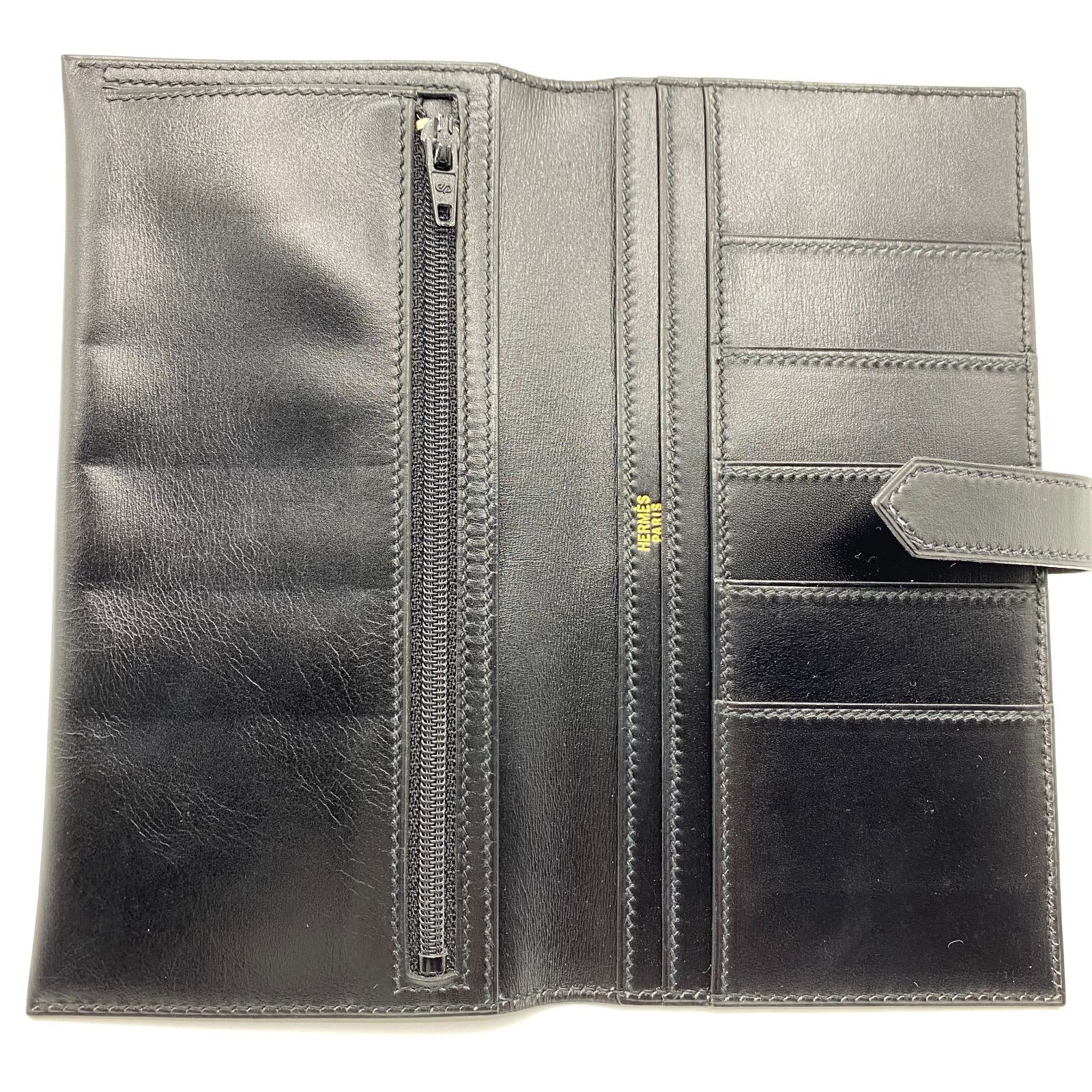 エルメス HERMES ベアン クラシック 二つ折り 長財布 ボックスカーフ