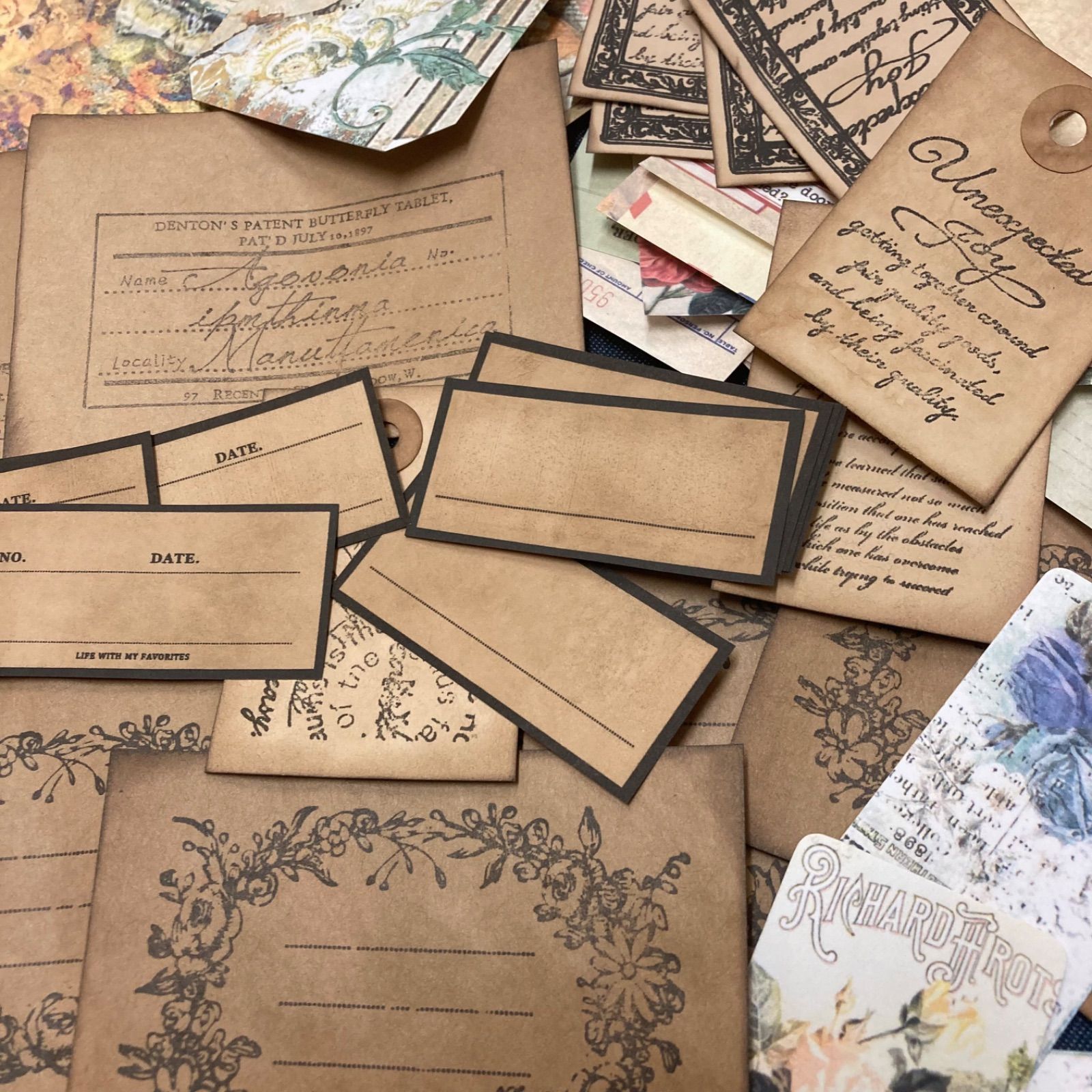 紙モノ詰め合わせ100点 ver.3 アンティーク風 お得セット - メルカリ