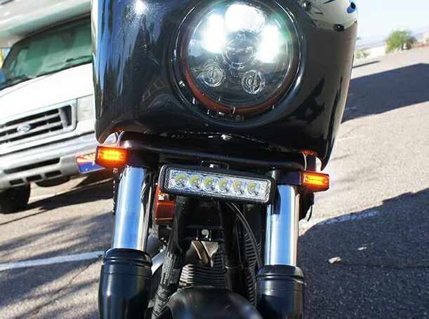 RECTANGLE LED フォークマウント マーカーライト クローム 41mmフォーク