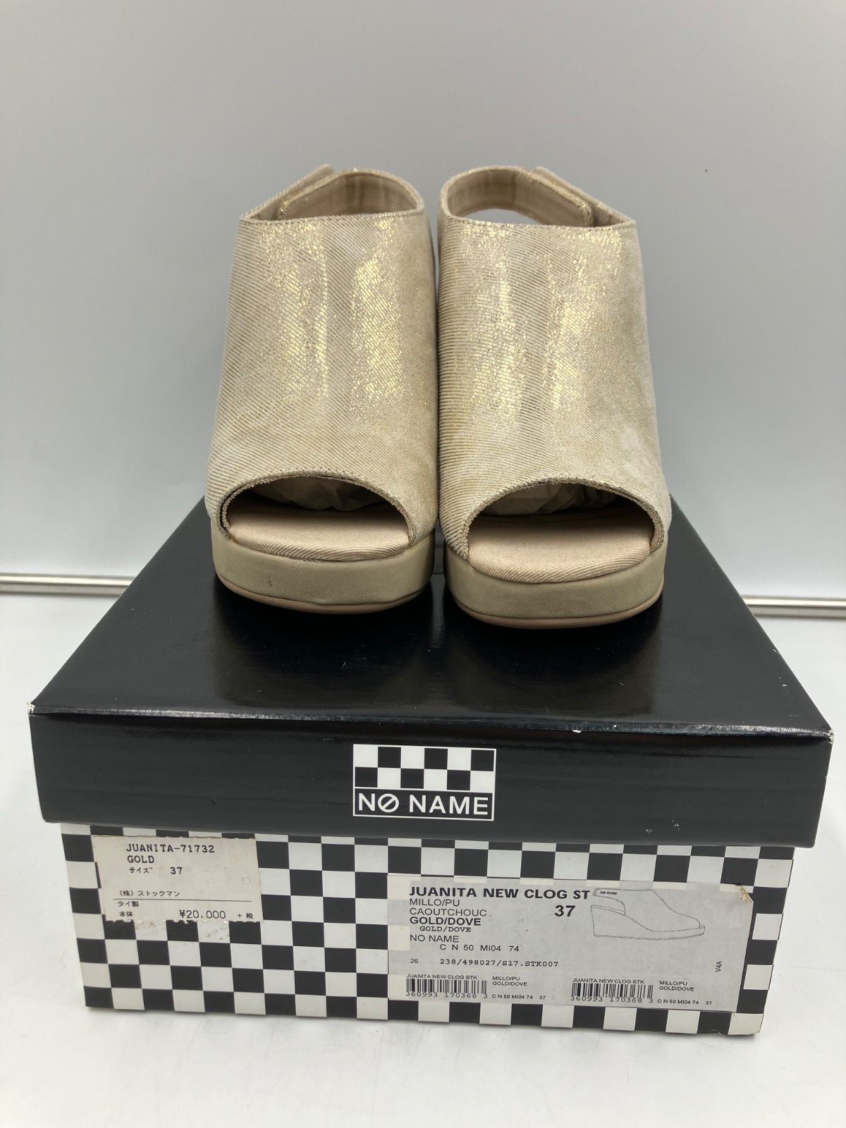 NO NAME サンダル JUANITA-71732 GOLD サイズ37 約23.5cm