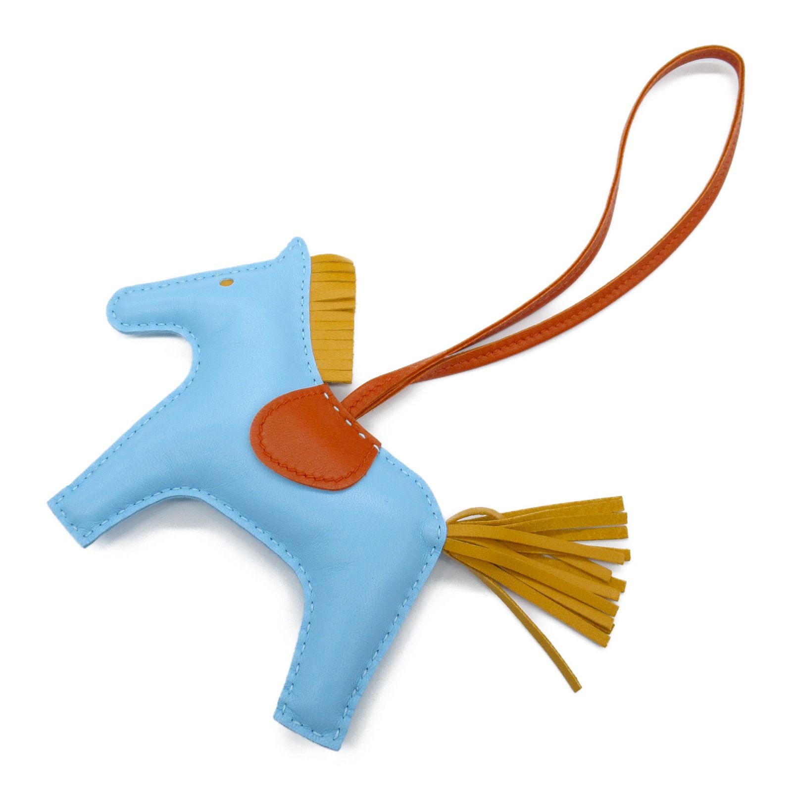 エルメス HERMES チャーム ロデオMM セレステ/カーネリアン/ナチュラル