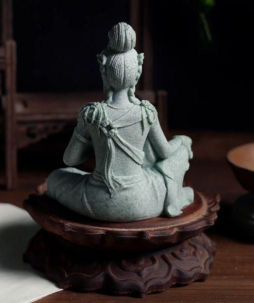 石仏 水月観音菩薩仏像 微景観 魚鉢 造景築山 茶寵 香道 装飾