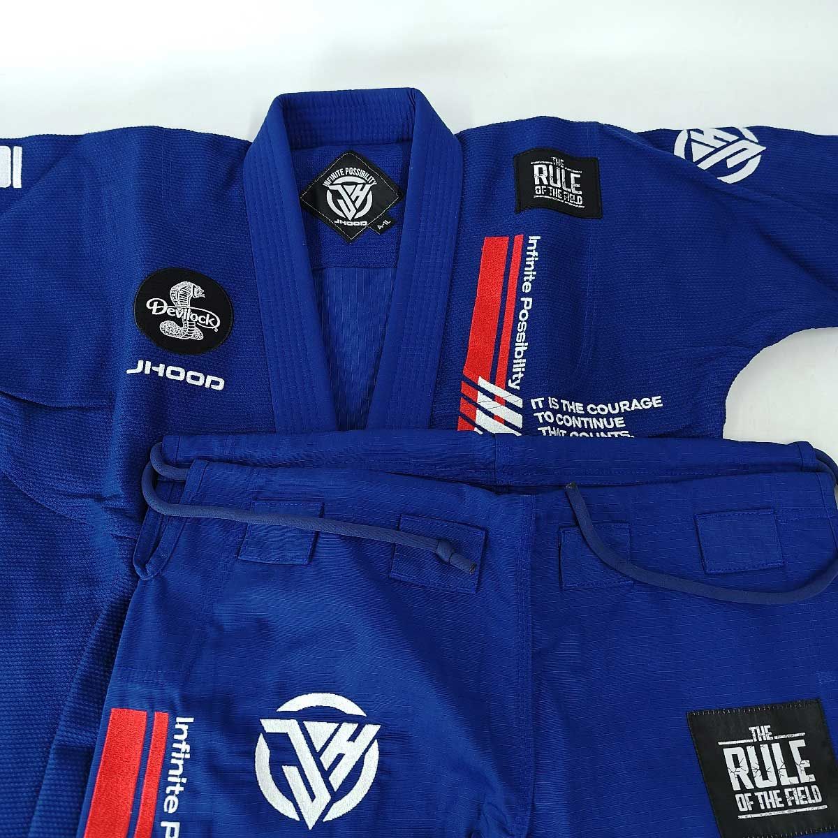新品未使用 Jhood わかり易く Devilock-柔術着 青 サイズA1L 
