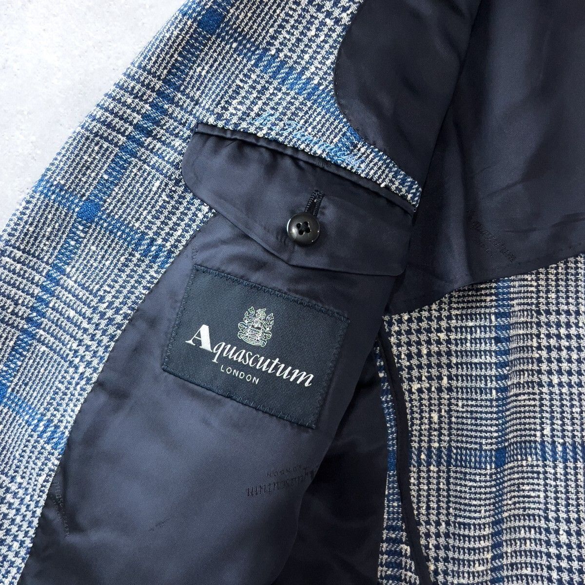最高級 Aquascutum アクアスキュータム リネン混 2B シングル 