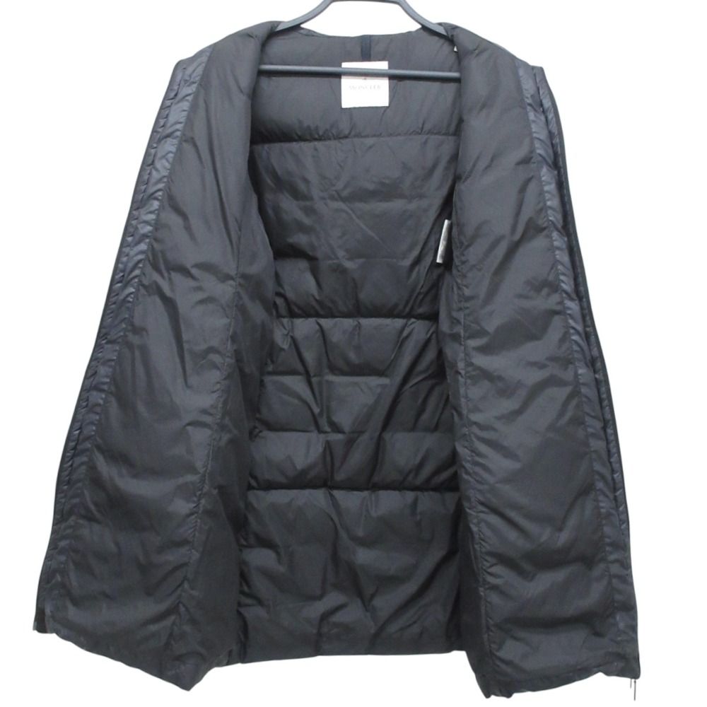MONCLER - 良品 MONCLER モンクレール NANTES Aライン ベルテッド ダウンコート ロングダウンジャケット サイズ0 ブラック レディース 古着 中古 USED 良品 MONCLER モンクレール NANTES Aライン ベルテッド ダウン