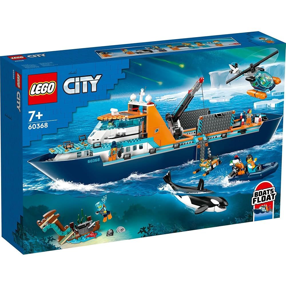 レゴ LEGO シティ 北 探検船 おもちゃ 玩具 誕生日 プレゼント ブロック 男の子 女の子 子供 7歳 8歳 9歳 小学生 街づくり 乗り物 車 ミニカー 60368