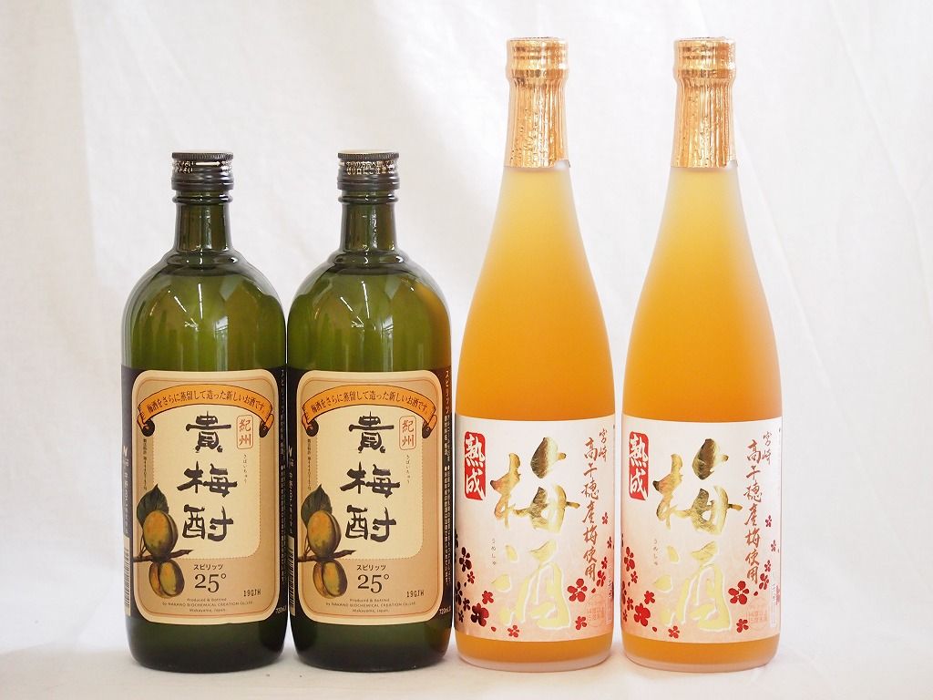 梅酒4本セット 貴梅酎スピリッツ25度 和歌山 高千穂産梅使用熟成梅酒 720ml×4本