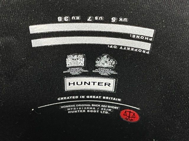 大人気商品未使用 ハンター レインブーツ ブラック US7 約24cm? WOMENS ORIGINAL BACKADJ SHORT WFS1013RMA Hunter レディース？/56792 自分で履ける