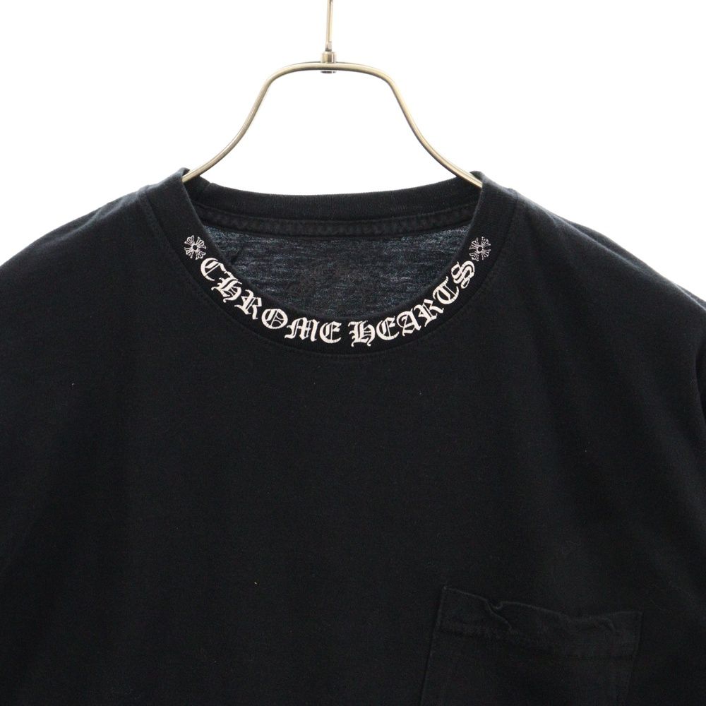 chrome hearts ブラック 長袖カットソー CH CHROME HEARTS (クロムハーツ) CH CRS Tee 袖ロゴ CHクロス