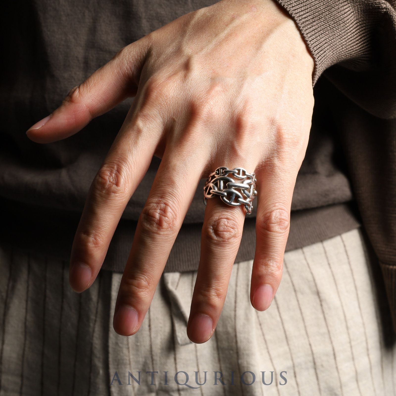 新品未使用 HERMES エルメス シェーヌダンクル リング 56号　パリ購入品 エルメス リング シェーヌダンクル アンシェネ #56 SV925 箱