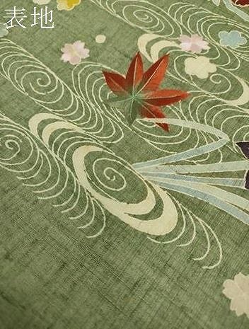 平和屋着物●九寸名古屋帯　生紬　刺繍　竜田川花文　正絹　逸品　DAAX4788ps 平和屋着物○九寸名古屋帯 生紬 刺繍 竜田川花文 正絹 逸品 DAAX4788ps