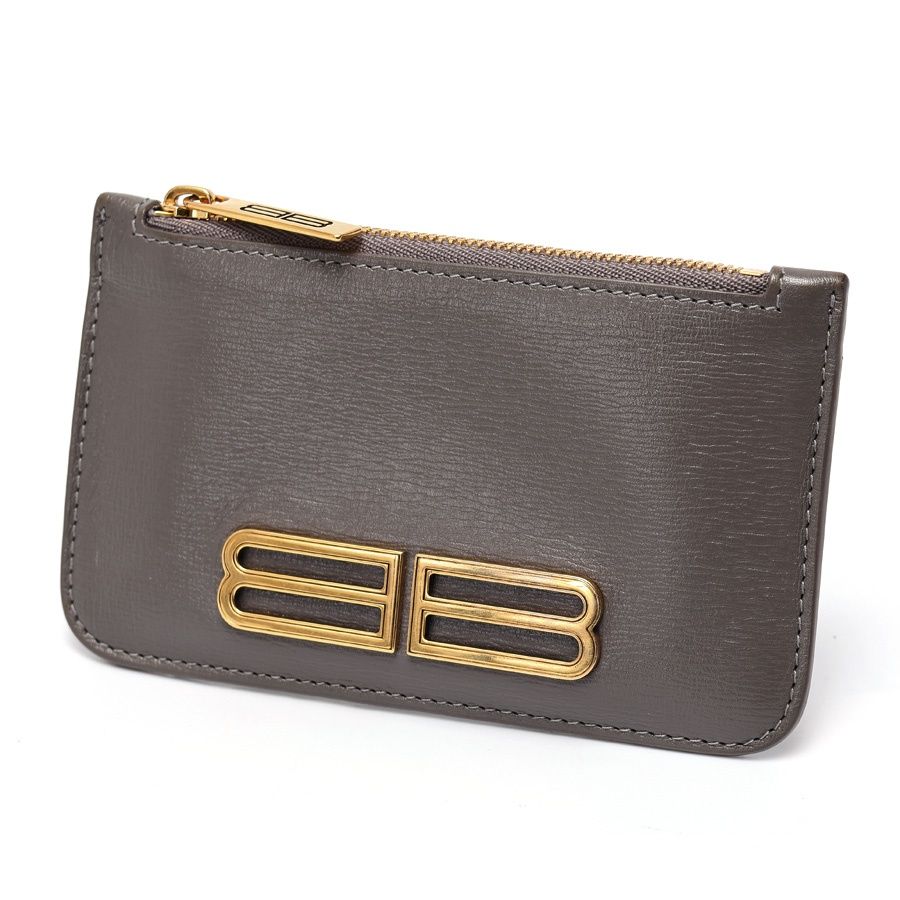 バレンシアガ | BALENCIAGA BBロゴ コイン カードホルダー | カードケース 674852 レザー グレー 商品番号 S-159074