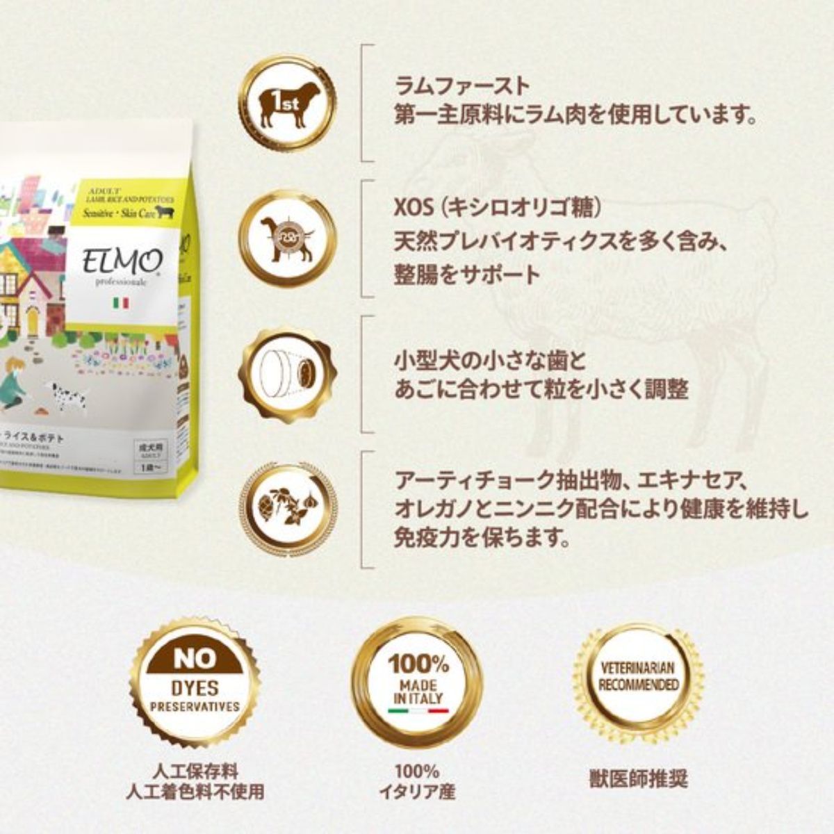 ELMO エルモ プロフェッショナーレ ラム・ライス&ポテト 成犬用