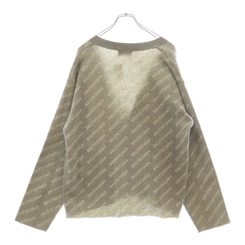 BALENCIAGA (バレンシアガ) ロゴ総柄 Vネックカーディガン