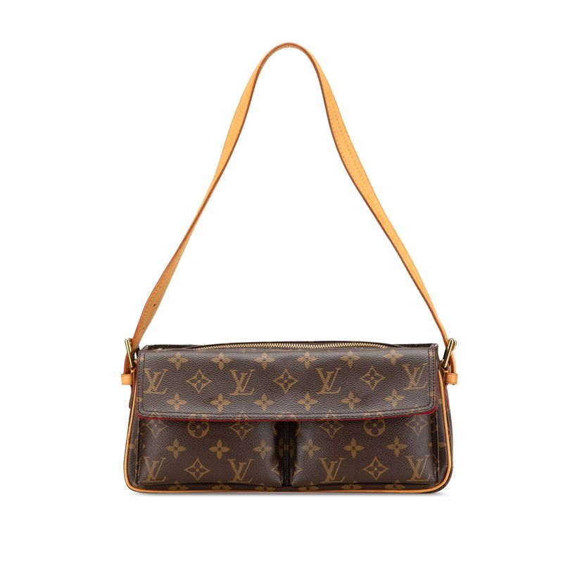 ルイ ヴィトン モノグラム ヴィバシテMM M51164 ブラウン PVC レザー レディース LOUIS VUITTON 222-12221