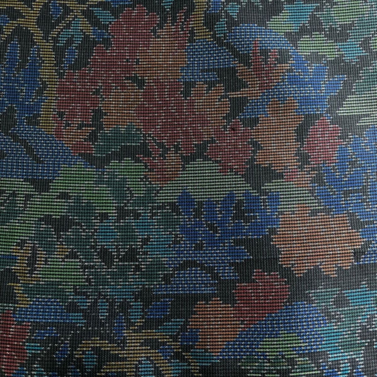 反物 秀品 大島紬 証紙有 草花 樹木 墨色 正絹