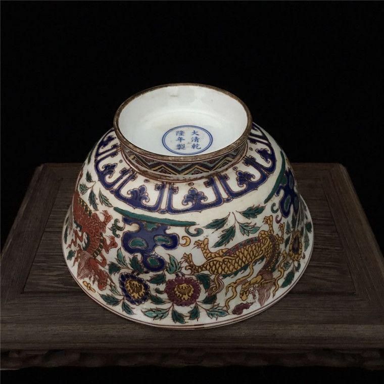 五彩麒麟碗 景徳鎮 陶磁器 装飾品 現代工芸品 美術品 置物 五彩麒麟碗 景徳鎮 陶磁器 装飾品 現代工芸品 美術品 置物