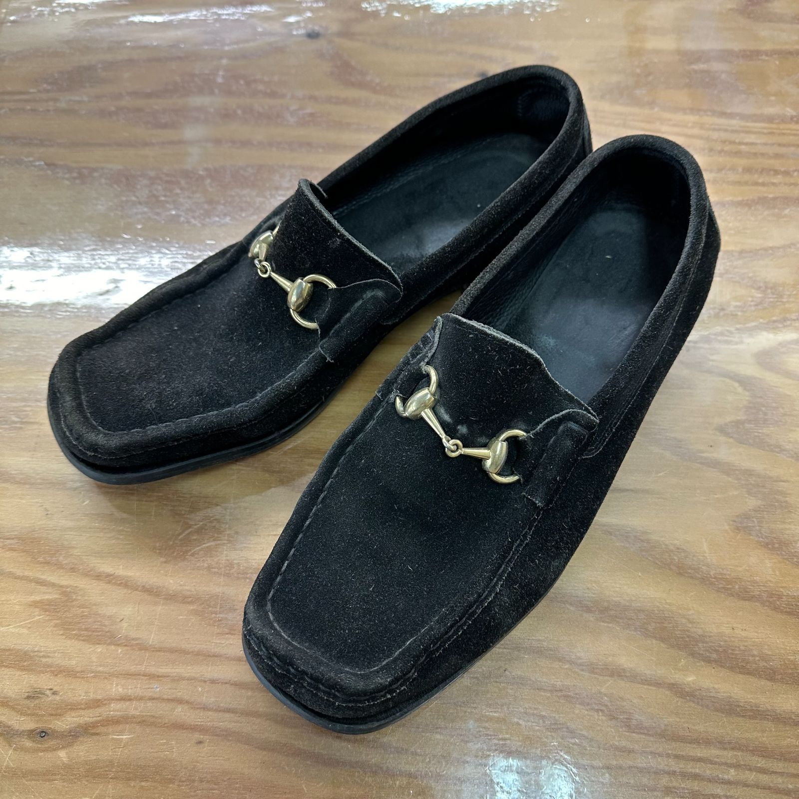 中古 GUCCI グッチ 1100234 スエード ホースビットローファー 27cm