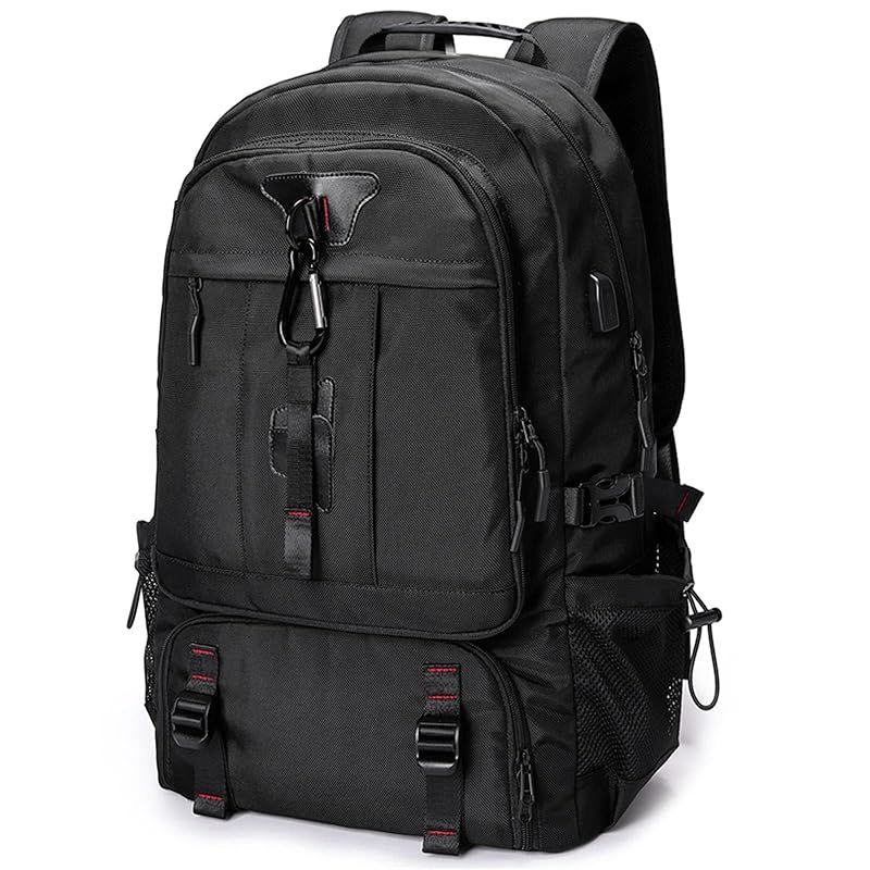 [shrradoo] 登山バッグ バックパック リュックサック 防水 65L 大容量 軽量 17インチPC適用 通勤 ビジネス 防災 旅行 釣り ハイキング キャンプ アウトドア (ブラック) 0