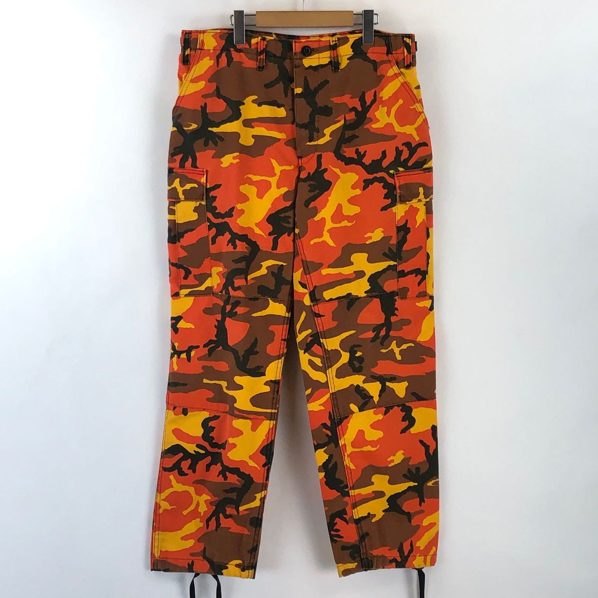 【古着】 ROTHCO ロスコ ミリタリーパンツ カーゴパンツ made in USA ウッドランド カモフラ オレンジ系 メンズM 【中古】 n025336