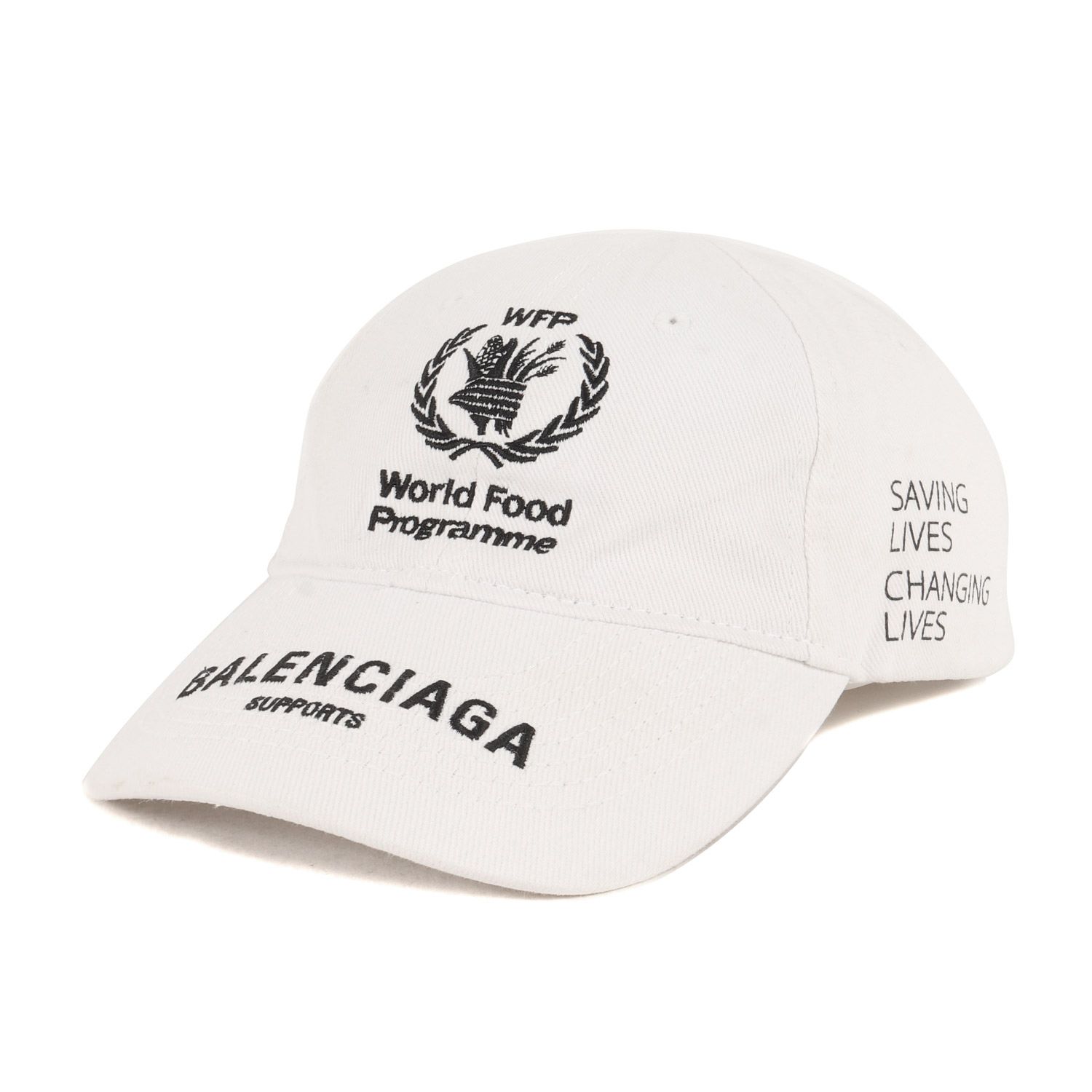 バレンシアガ ベースボールキャップ ユニセックス ホワイト ロゴ刺繍