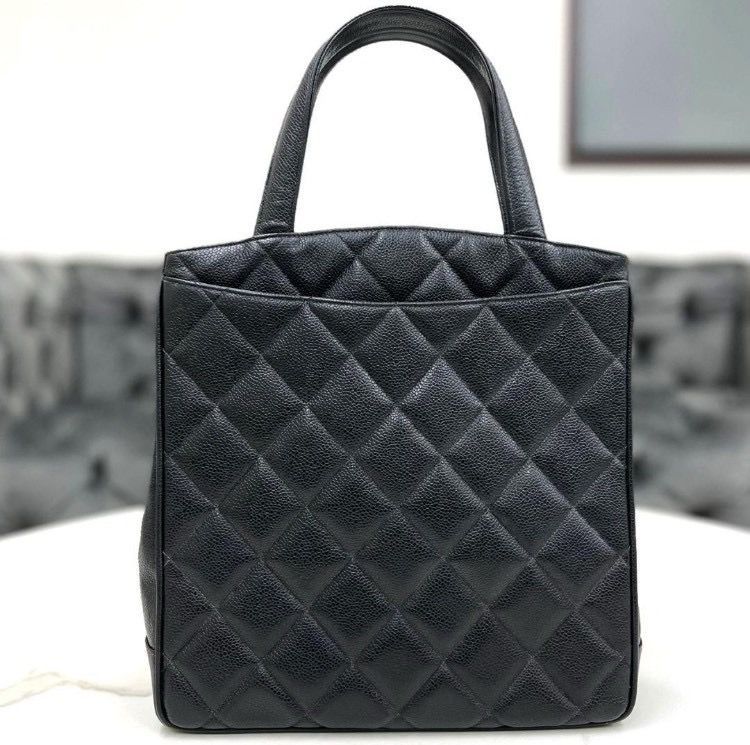 シャネル マトラッセ キャビアスキン 黒 トートバッグ ヴィンテージ