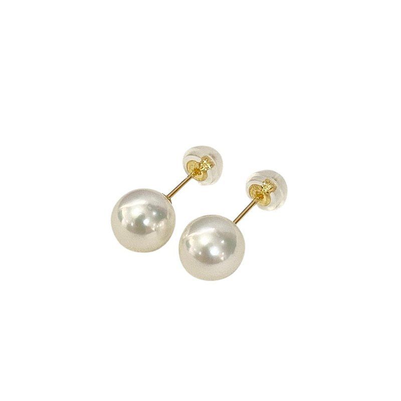 【保証書付】 K10YG 一粒パールピアス 10金イエローゴールド 無調色 7.5-8mm アクセサリー