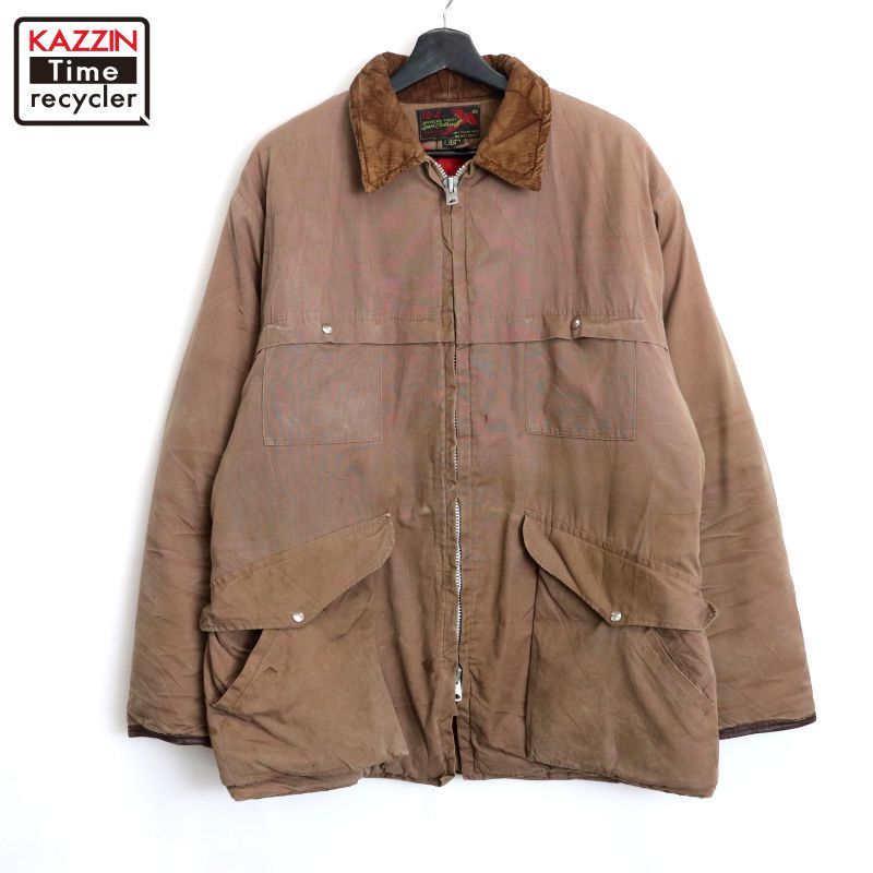 70s vintage 10-X 中綿 ダブルジップ 襟コーデュロイ ハンティング