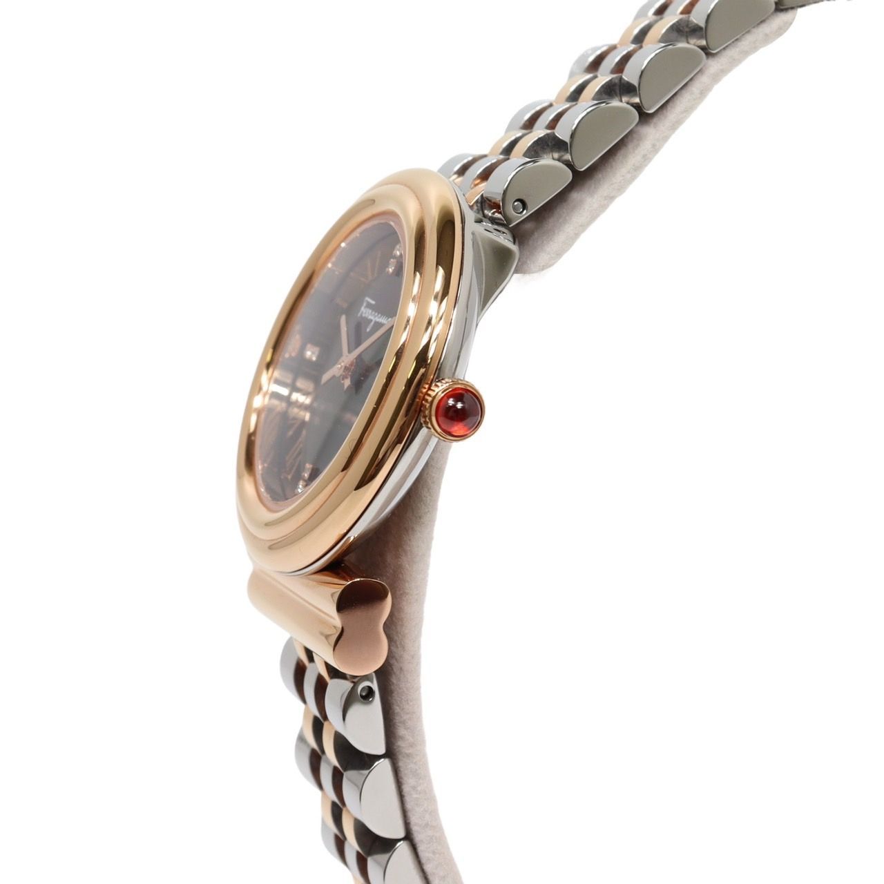 266サルバトーレ　フェラガモ　ガンチーニ　12P ダイヤ　シェル　腕時計 Salvatore Ferragamo サルヴァトーレフェラガモ ガンチーニ 12Pダイヤ