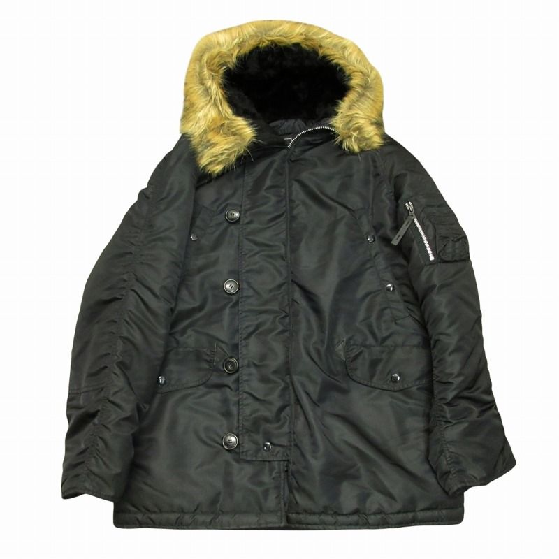 アルファ　N-3B　L　美品 アルファ ALPHA 美品 N-3B フライト ジャケット ミリタリー 黒