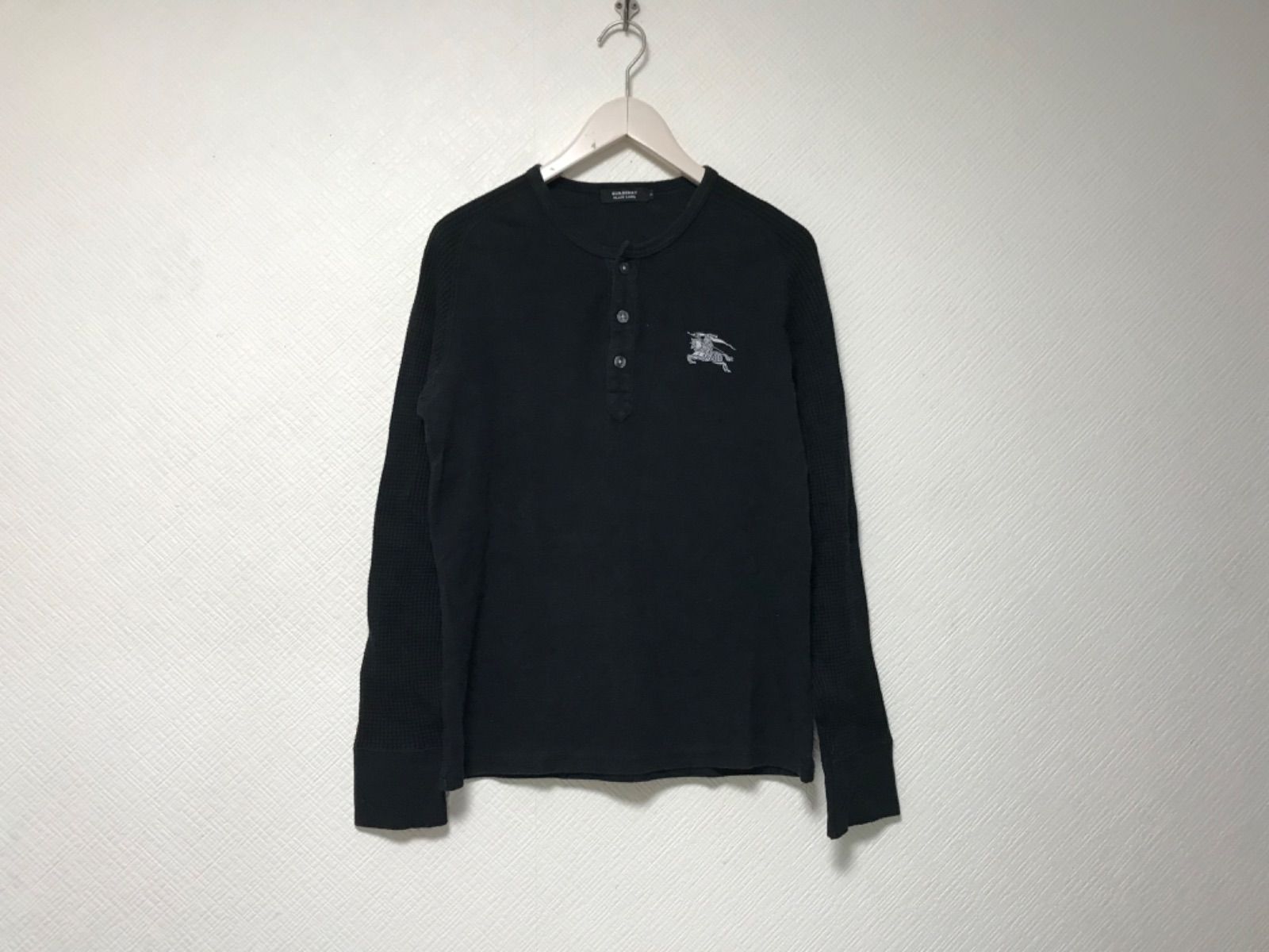 ❤️ バーバリー ヘンリーネック ロンT カットソー サーマル ワッフル 刺繍ロゴ ❤️ バーバリー ヘンリーネック ロンT カットソー サーマル