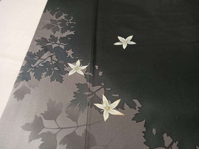 ご成約 期間限定お値下げ蔦紋 染めを極めた格別な洒落袋帯 正絹 逸品 平和屋着物○訪問着 ろうけつ染め 葡萄蔦の葉 銀糸 正絹 逸品