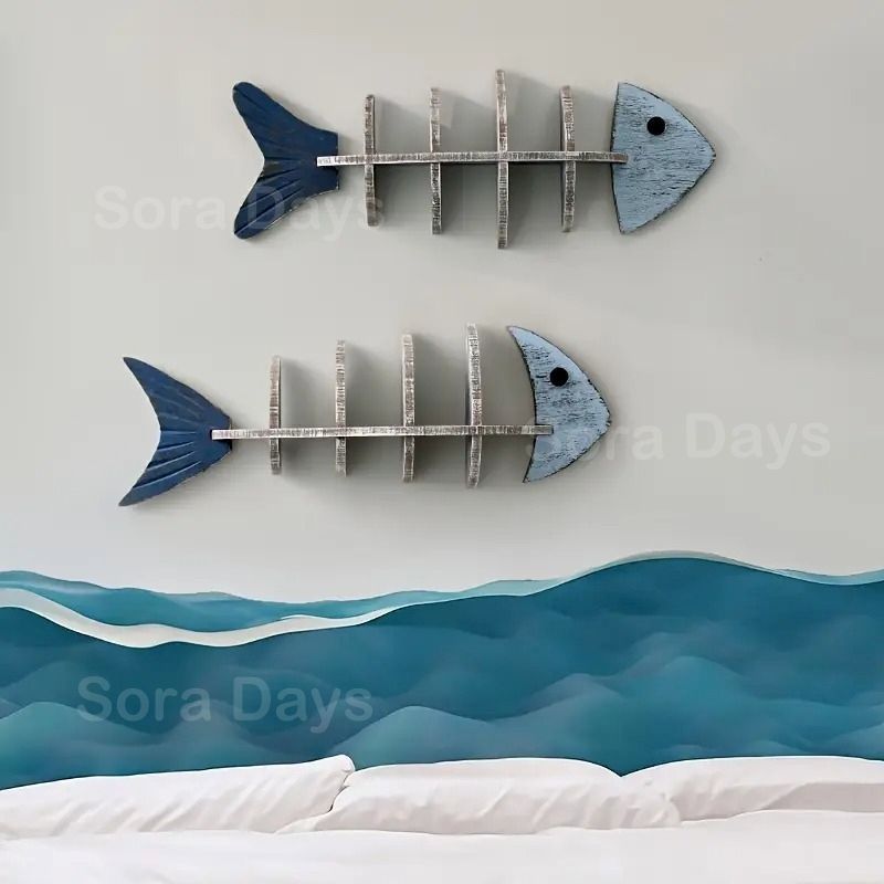 ウォールシェルフ 壁掛け棚 魚の骨 ユニーク おしゃれ かわいい