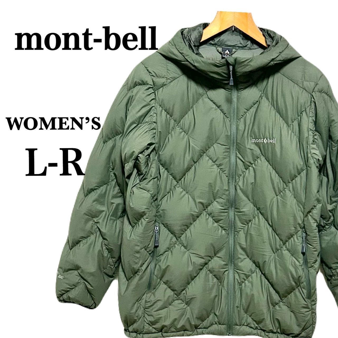 mont-bell モンベル ネージュダウン パーカ カーキ レディース L -R ゆったり幅 男性にもオススメ 登山 アウトドア 軽量 大きめ タウンユース 1101674