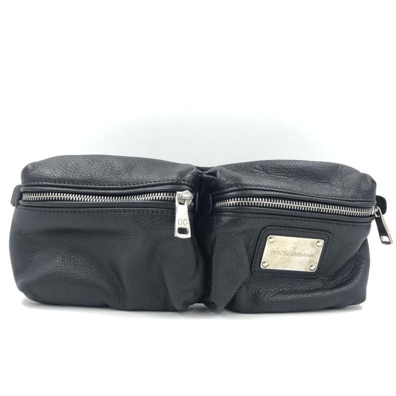 DOLCE＆GABBANA DOLCE＆GABBANA ウエストバッグ レザー ブラック ドルチェアンドガッバーナ 24 240024527649