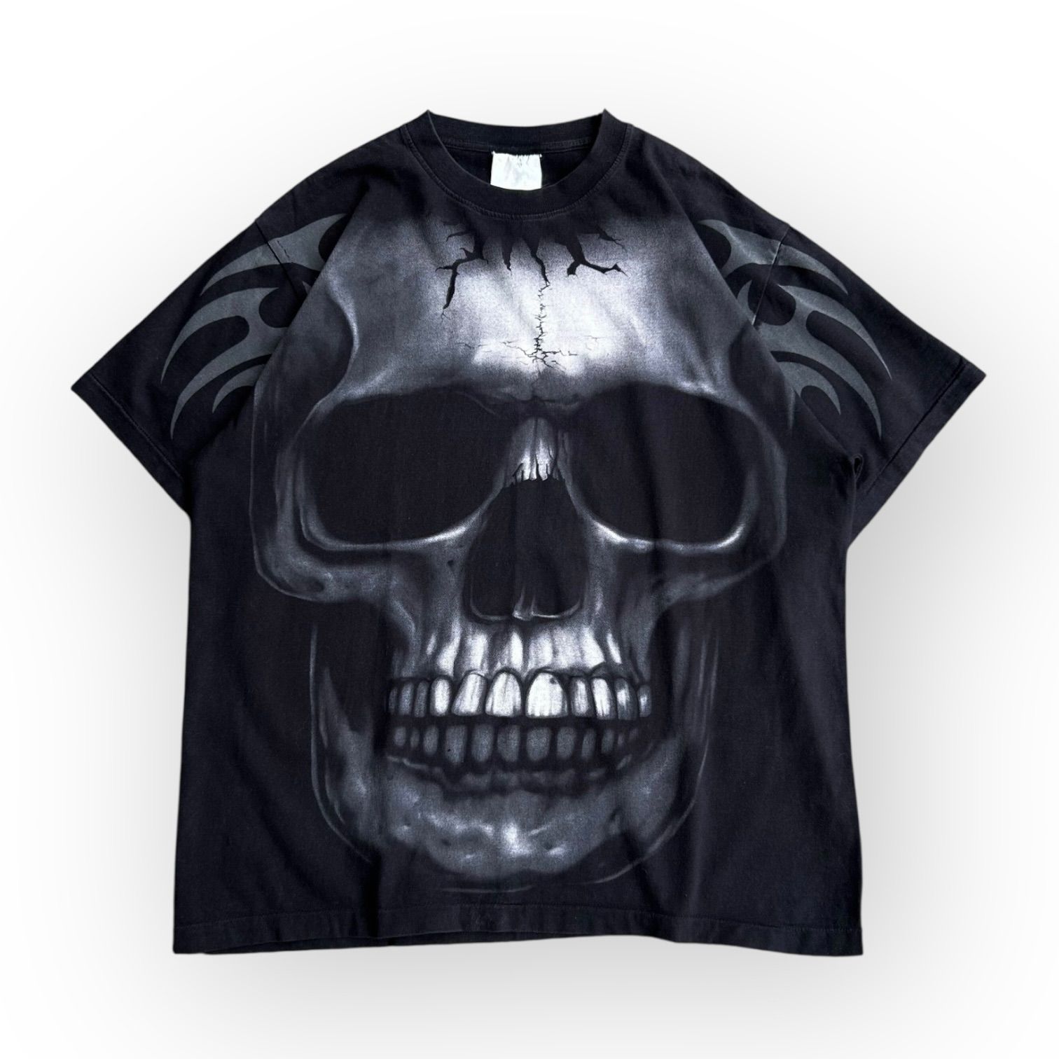 90s tribal skull all over print tee - メルカリ 
