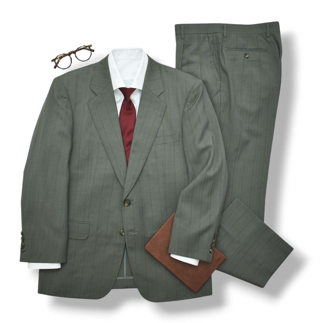 ダックス DAKS シャドーストライプ柄 シングル 2B スーツ ダックス DAKS シャドーストライプ柄 シングル 2B スーツ