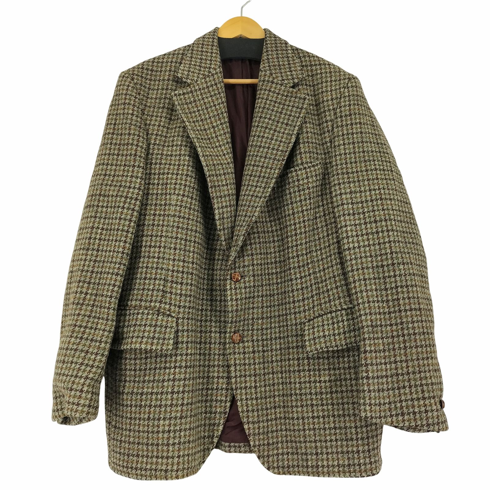 ハリスツイード 千鳥格子 テーラードジャケット タイト harris tweed ハリスツイード 千鳥格子 テーラードジャケット タイト harris