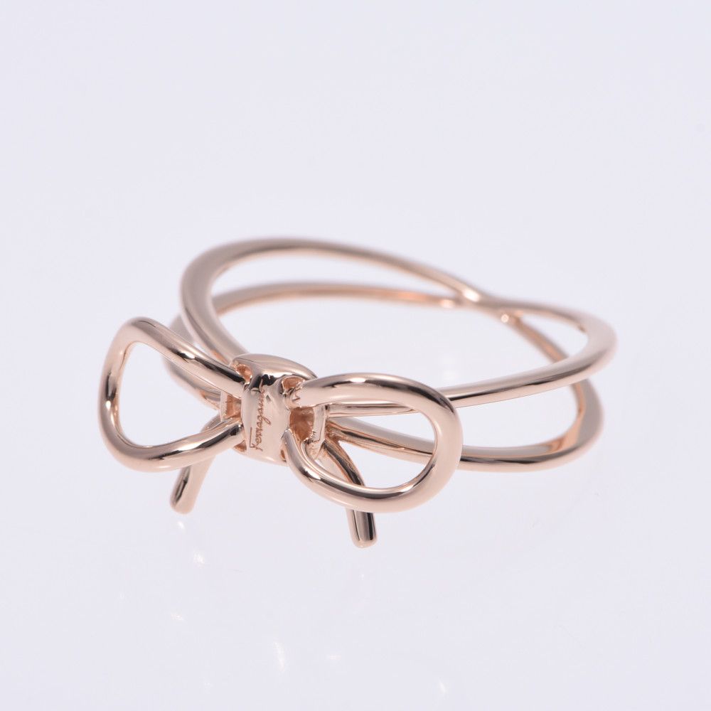 Ferragamoリボンモチーフリング750PGピンクサファイヤ＃16