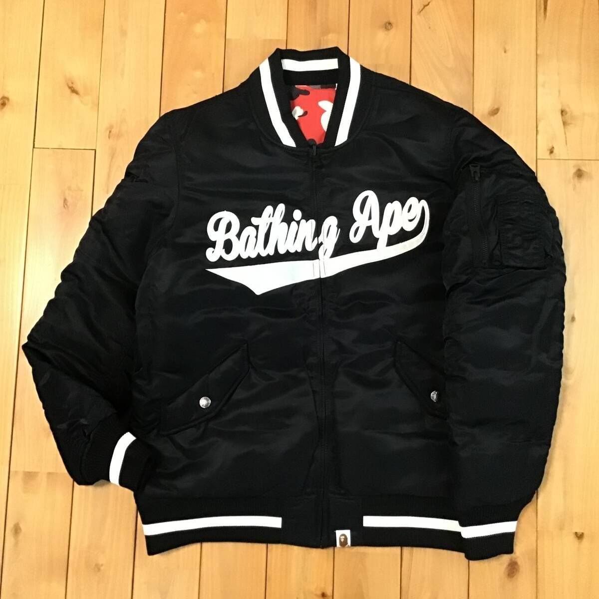 リバーシブル MA-1 ダウンジャケット Mサイズ a bathing ape BAPE camo 