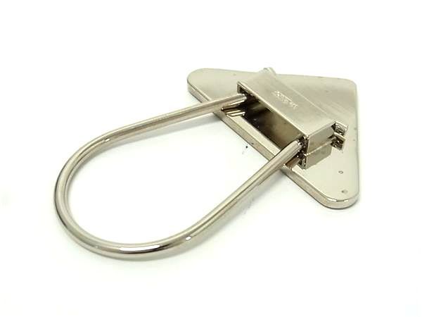 正規品】PRADA プラダ 三角プレート チャーム キーリング シルバー