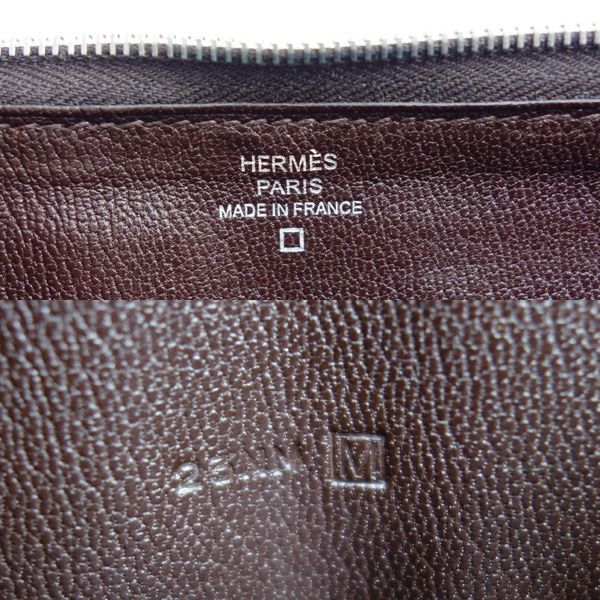 HERMES アザップロング □M刻印 アリゲーター マット ダークブラウン HERMES アザップロング □M刻印 アリゲーター マット ダークブラウン