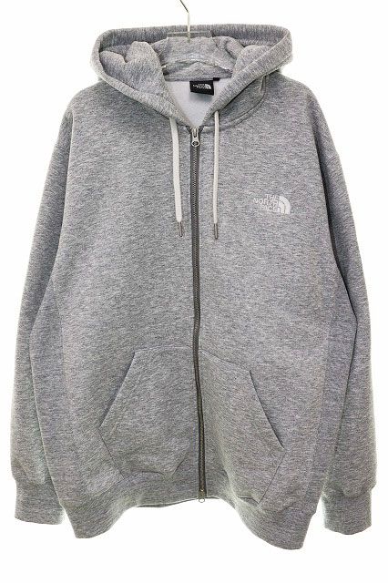 ザノースフェイス THE NORTH FACE SQUARE LOGO FULLZIP XL NT62349 スクエア ロゴ フルジップ パーカー フーディ グレー 【ブランド古着ベクトル】【中古】241111