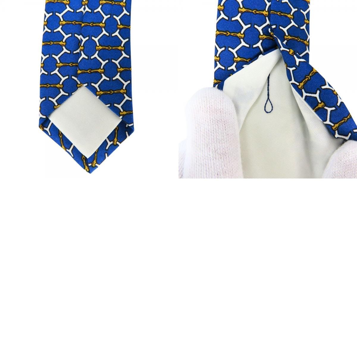 中古】 エルメス ネクタイ トヨタ限定品 馬具の轡モチーフ シルク