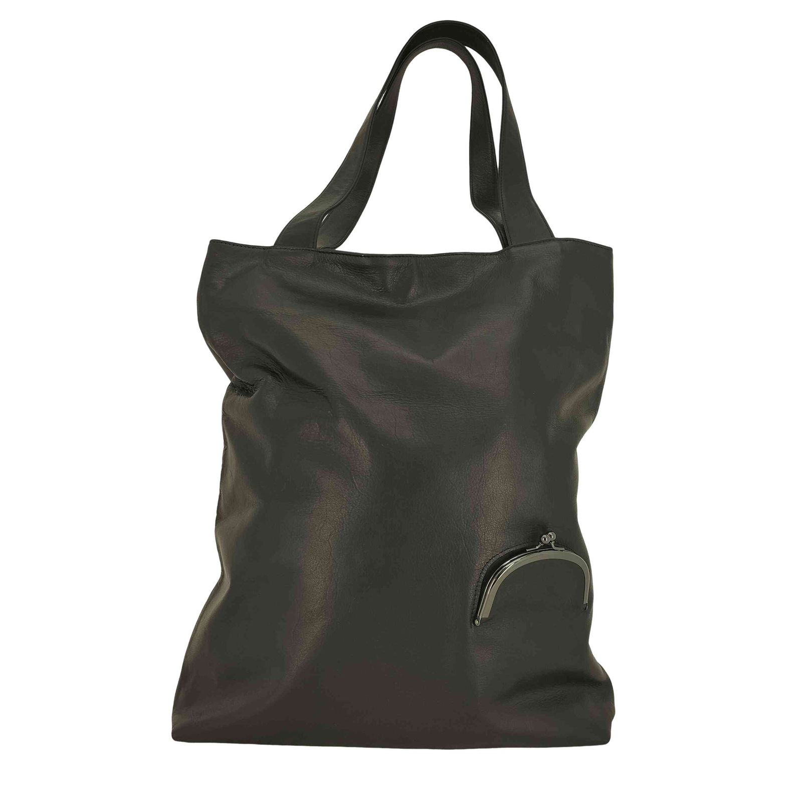 ディスコードヨウジヤマモト discord Yohji Yamamoto 24SS Clasp Top Handle Bag クラスプ トップ ハンドル カウレザー トート バッグ メンズ 表記無 